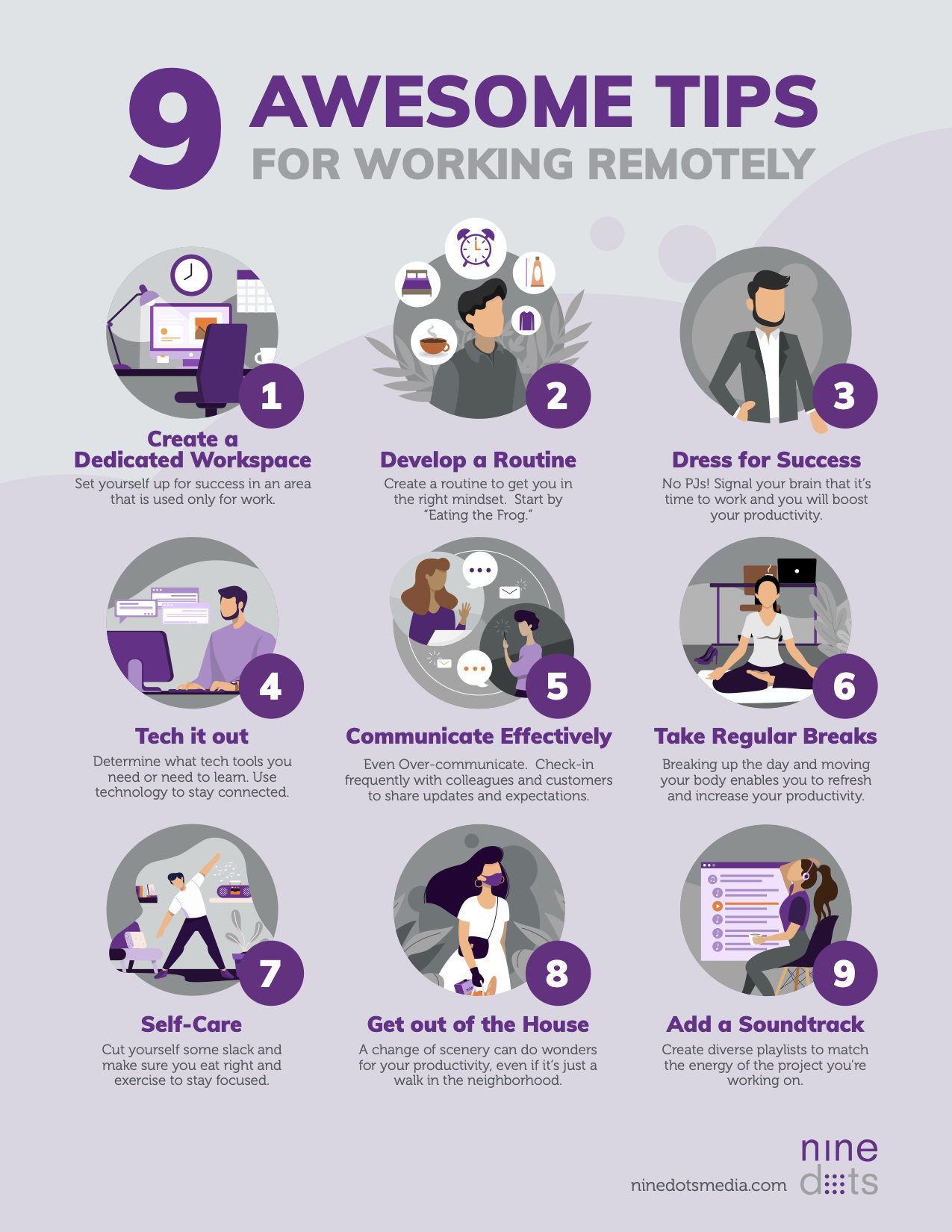 Infographic for working remotely